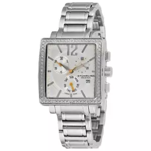 Stuhrling 316L 12112 Lady Regent Royale Chronograph Diamond Bezel Womens Watch - Picture 1 of 4