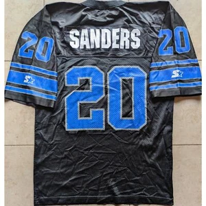 RARE Barry SANDERS #20 90s Detroit Lions STARTER jersey 48 L BLACK NFL vtg - Bild 1 von 9
