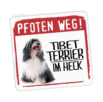 Tibet Terrier No.1 Tibetan Aufkleber PFOTEN WEG Hundeaufkleber Folie Hund - Bild 1 von 2