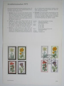 Bund Ministerkarte Typ IV 1975 Din A 5 Mi.Nr.  867-870 Alpenblumen - Picture 1 of 1