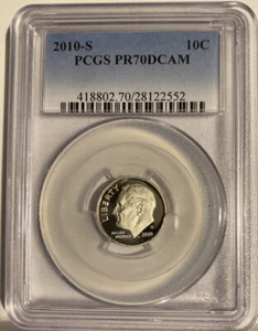 2010 S Proof Roosevelt Dime PCGS PR70DCAM Perfect GEM - Picture 1 of 2