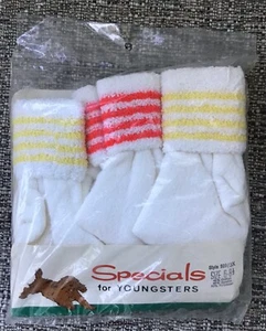 Vintage Youngsters Socks Fold Over Size 6-8.5 Children USA 3-Pack New NOS - Picture 1 of 2