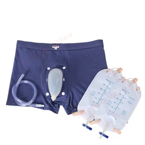 Wearable Urine Bag Male Urinal Bag Incontinence Pants for Men w/ Collection Bag - Imagen 1 de 23
