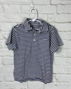 NEW Crewcuts Youth Boys Navy Striped Short Sleeve Polo Shirt Size XS 4-5 - Picture 1 of 4