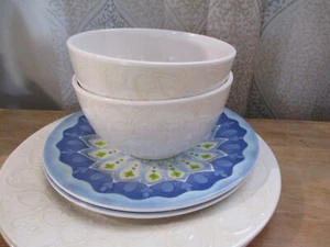 Laurie Gates MELAMINE BRIGHT SERVICE FOR 2 Dishes /BOWL/ SALAD P LATES - Picture 1 of 6