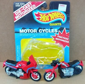 2 Mattel 1988 Hot Wheels Giants Motorcycles: Harley + BMW K100 RS - Picture 1 of 24
