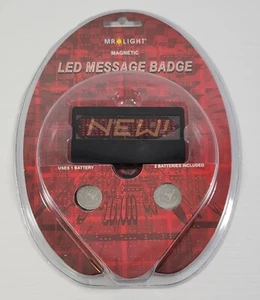 *B8) Mr. Light Magnetic LED Message Badge - Battery Operated 3" x 2" - Picture 1 of 8