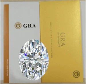 Loose Moissanite Oval Cut Real Gem Stone W. GRA Certificate All Sizes VVS1 D - Picture 1 of 4