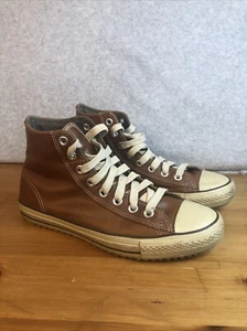 Converse Chuck Taylor All Star Brown Leather High Top Unisex Men 10 Womens 12 - Picture 1 of 12