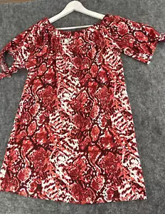 Dorothy Perkins A Line Dress Womens 12 Sundress Tie Dye Red Short N334 - Picture 1 of 9