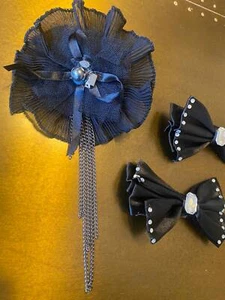 Brooch, pin on brooch, pin on bow, courage pin on, black - Picture 1 of 8