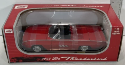 Anson Metal Series 1963 Ford Thunderbird Red Convertible Diecast 1:18 Scale VTG - Image 1 of 4