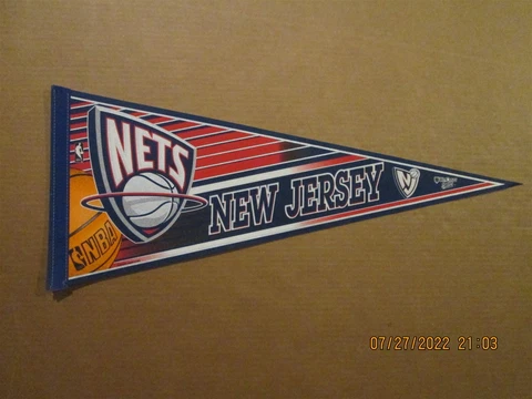 NBA New Jersey Nets Vintage Defunct 2000's Style #2 Team Logo Basketball Pennant Cover
