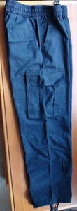 Nwot COTTON STRETCH WAIST CARGO PANTS JEANS SMALL MEDIUM BLACK - Picture 1 of 4
