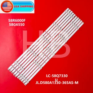LED Strips(10) FOR SHARP LC-58Q7330U Hisense 58R6E 58H6550E JL-D580A1330-365AS-M - Picture 1 of 6