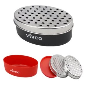 Cheese Grater 2 Piece Vegetable Storage Container Course & Fine by Vivco - Picture 1 of 6