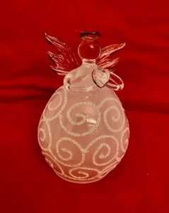 ANGELO in vetro soffiato ORNAMENTO NATALE in scatola originale - spirali cuore vacanza nuovo con scatola - Foto 1 di 5
