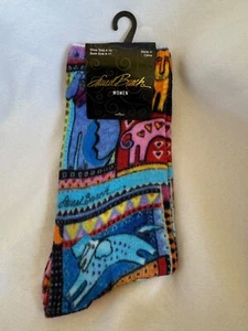 Laurel Burch Socken bunte Hunde M/L Künstlersocke Schuhgröße 4-10 selten NEU Neu mit Etikett - Bild 1 von 3