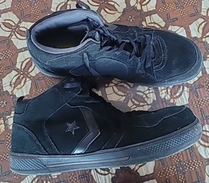 Herren Wildleder Converse Stahlkappe Hoch Schuhe Schwarz 14M - Bild 1 von 6