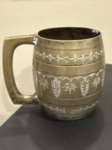 Vintage Silver Plated Elegant Floral Barrel Mug E.P.N.S - Picture 1 of 3