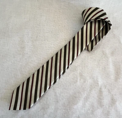 vintage 60s necktie skinny 2 1/2" SILK  AYRES' MEN'S STORE  nos deadstock - Image 1 of 4