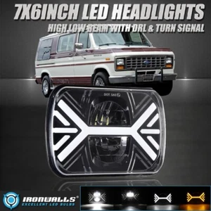 1 PIEZA 7x6" Faro LED haz alto/bajo DRL giro para Ford E-150 E-250 Econoline - Imagen 1 de 12