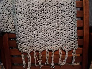 Mantón de ganchillo hecho a mano gris - Imagen 1 de 3