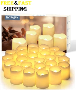 SHYMERY Flameless Votive Candles,Flameless Flickering Electric Fake Candle,24 Pa - Picture 1 of 9