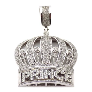 Amazing Estate 10K White Gold Natural Diamond Prince Crown 14.2 Grams #1065 - Picture 1 of 5