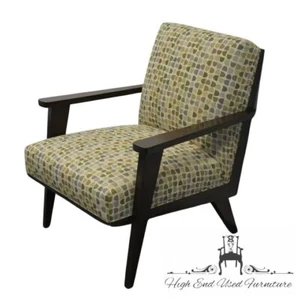 ETHAN ALLEN Contemporary MCM Mid Century Modern Wood Framed Upholstered Loung... - Picture 1 of 10