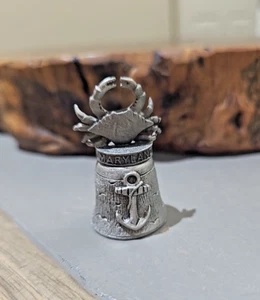 Collectible Pewter Thimble Merryland Made in UK  Crab and Anchor/Ship Wheel - Foto 1 di 9