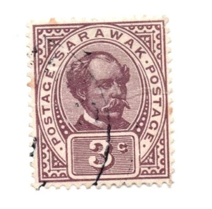 Estampilla usada Sarawak 1899-1908 Sir Charles J. Brooke MC: 36 3c ligeramente bisagras - Imagen 1 de 1