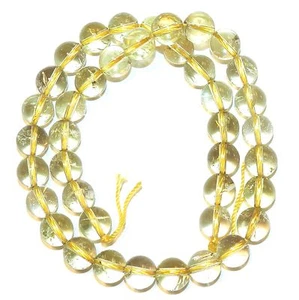 GR2052 Citrine Yellow Quartz 10mm Round Gemstone Beads 15"  - Picture 1 of 2