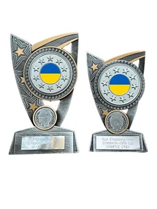 Ukraine National Flag Award Triumph Resin Sports Trophy Engraved Free - Picture 1 of 5