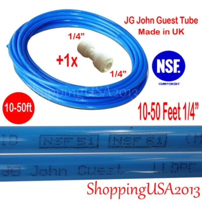 10-50Ft Feet Tube JG John Guest LLDPE Speedfit 1/4" RO Water Filter Replace Blue