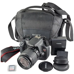 Canon EOS Rebel T5 18.0 MP DSLR Camera w/18-55mm Lens | 128GB SD✅ LOW 4K SHOTS! - Picture 1 of 15