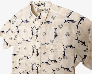Royal Palm Hemd Herren XL Schwertfisch Hawaii Boote Anker Mehrfarbig Mar Caribe - Bild 1 von 9
