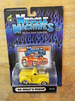 MUSCLE MACHINES '40 WILLYS PICKUP, Yellow; 2001 01-51 - Image 1 of 4
