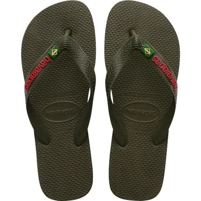 Sandalias Chanclas Havaianas Brasil Logo Para Hombre 11-12M Verde Oliva Sin sorber Foto 1 de 4
