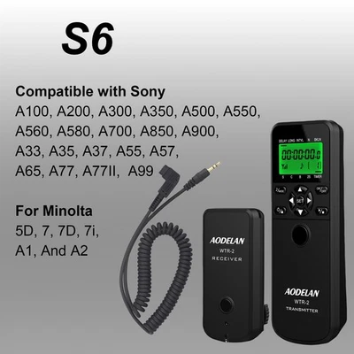 WTR-2 Wireless Timer Remote Shutter Release For Sony A100 A35 A55 A99 A350 A850 - Image 1 of 4