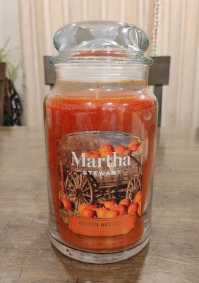 Martha Stewart - 2-Wick 26oz "Golden Harvest" Cinnamon Pumpkin Candle Jar - Image 1 of 3
