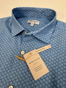Neu mit Etikett Peter Millar Clamming Performance Popeline Sporthemd mintblau Medium 155 $ - Bild 1 von 9