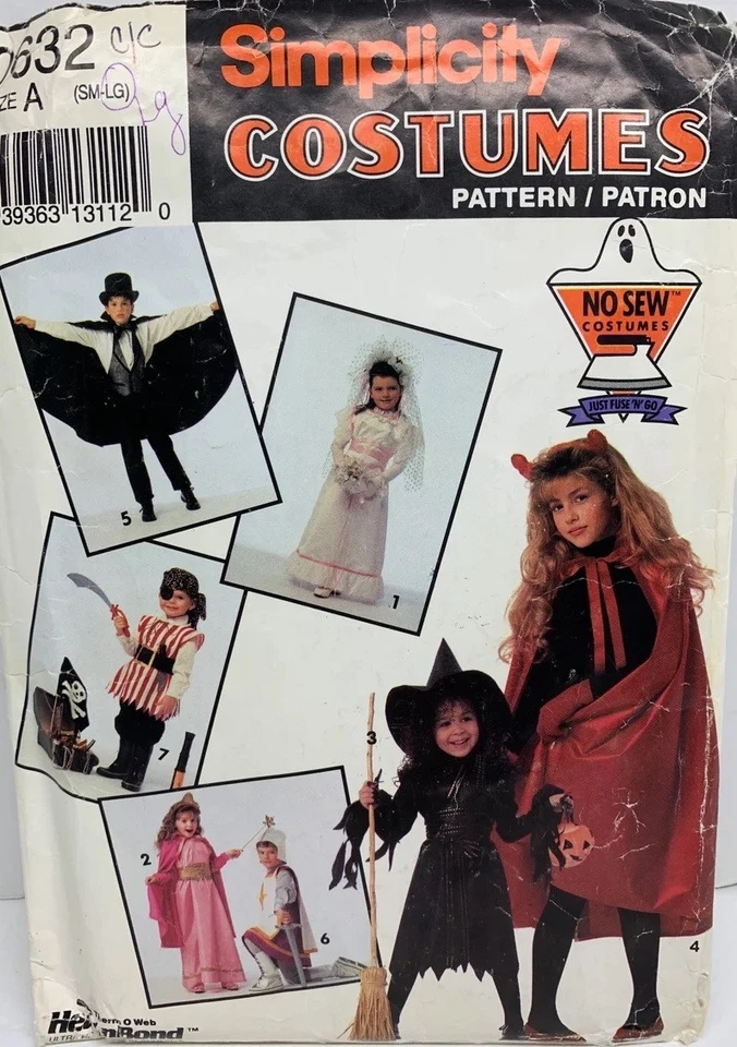 Simplicity Costumes 0632 Size  sm - lg No Sew - Image 1 of 1