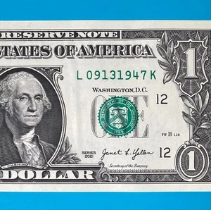 September 13, 1947 (L 09131947 K) BIRTHDAY Note $1 One Dollar Bill *UNC* - Picture 1 of 4