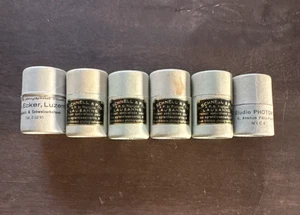6 Mystery Vintage 35mm? Neg Film Canisters WITH FILM Switzerland Nice 20s-50's - Picture 1 of 21