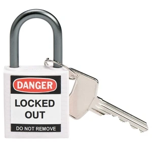 BRADY 118966 Lockout Padlock,KA,White,1-2/5"H,PK6 39N215 - Picture 1 of 1