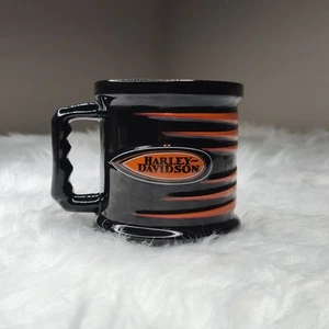 Harley Davidson Official Coffee Mug Cup Motorcycle Black Orange Ceramic - Picture 1 of 5