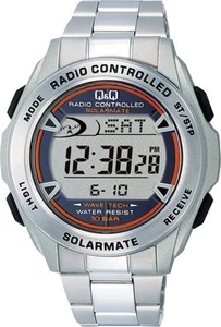 CITIZEN Q&Q MHS7-200 Men's Watch Solar Digital Chronograph Silver NEW from Japan - Picture 1 of 4