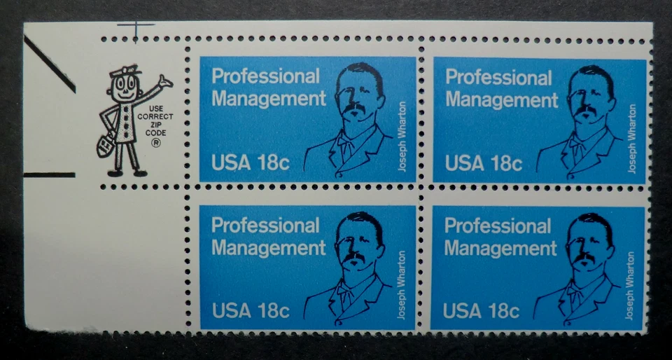 1920 MNH 1981 18c Professional Management ZB Joseph Wharton Business School boss - Image 1 of 1
