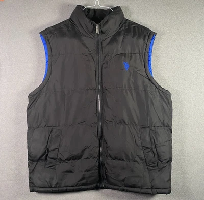 U.S Polo Assn Puffer Vest Adult Large Black Blue Logo Mens L Outdoor Casual Logo - Image 1 of 4